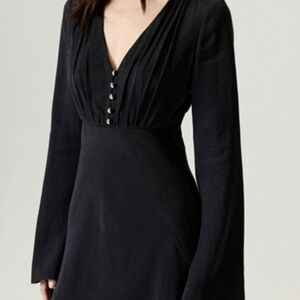 Nocturne Urban Outfitters Fancy Black Long-Sleeve Dress